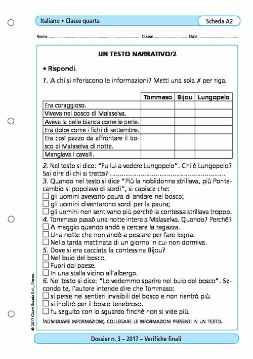 Un testo narrativo/2 | Giunti Scuola Un testo narrativo/2 | Giunti Scuola