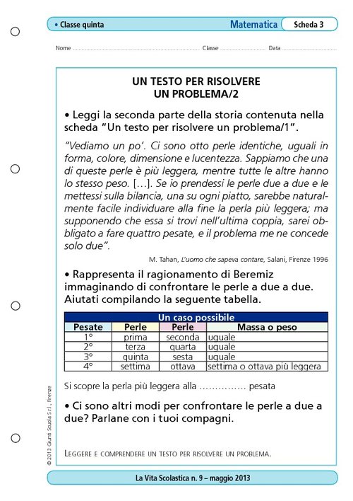Un testo per risolvere un problema/2 | Giunti Scuola Un testo per risolvere un problema/2 | Giunti Scuola