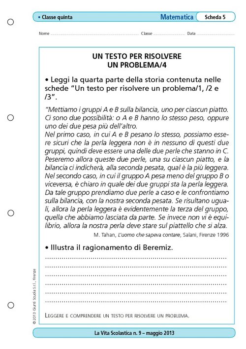 Un testo per risolvere un problema/4 | Giunti Scuola Un testo per risolvere un problema/4 | Giunti Scuola