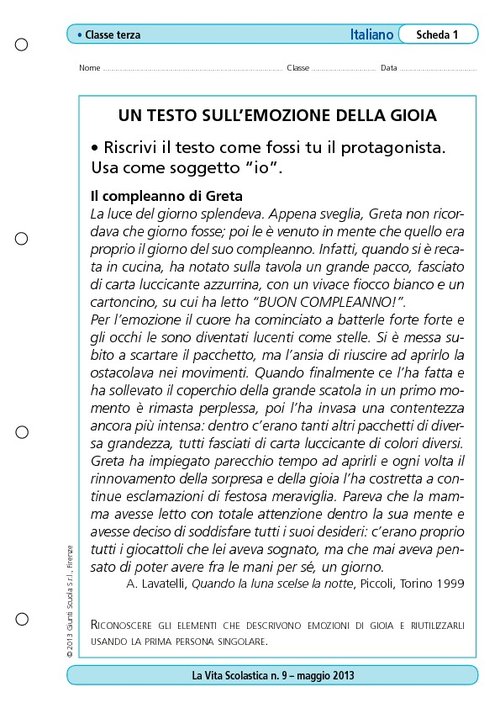 Un testo sull'emozione della gioia | Giunti Scuola