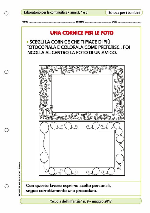 Una cornice per le foto | Giunti Scuola Una cornice per le foto | Giunti Scuola