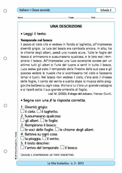 Una descrizione | Giunti Scuola Una descrizione | Giunti Scuola