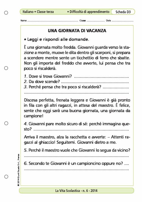 Una giornata di vacanza | Giunti Scuola Una giornata di vacanza | Giunti Scuola