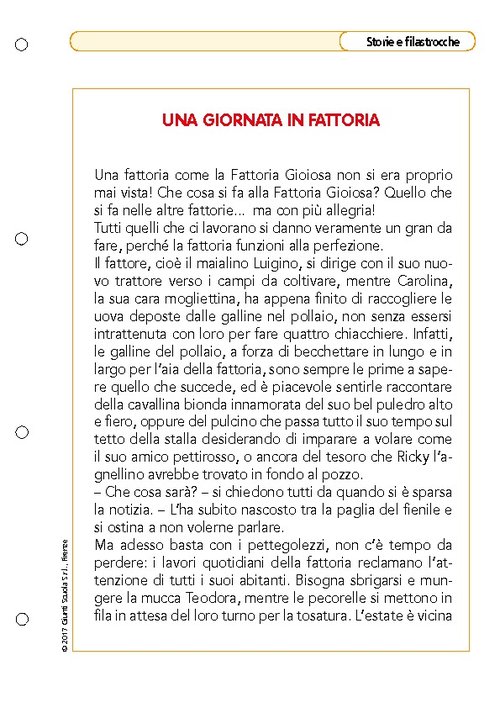 Una giornata in fattoria | Giunti Scuola Una giornata in fattoria | Giunti Scuola