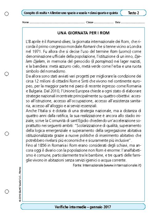 Una giornata per i Rom | Giunti Scuola Una giornata per i Rom | Giunti Scuola