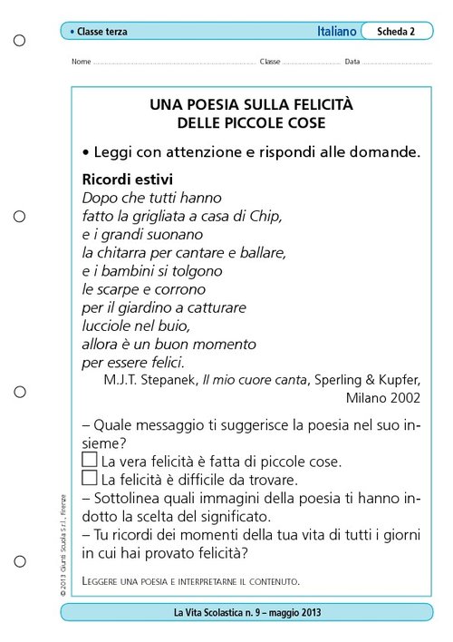 Una poesia sulla felicità delle piccole cose | Giunti Scuola Una poesia sulla felicità delle piccole cose | Giunti Scuola