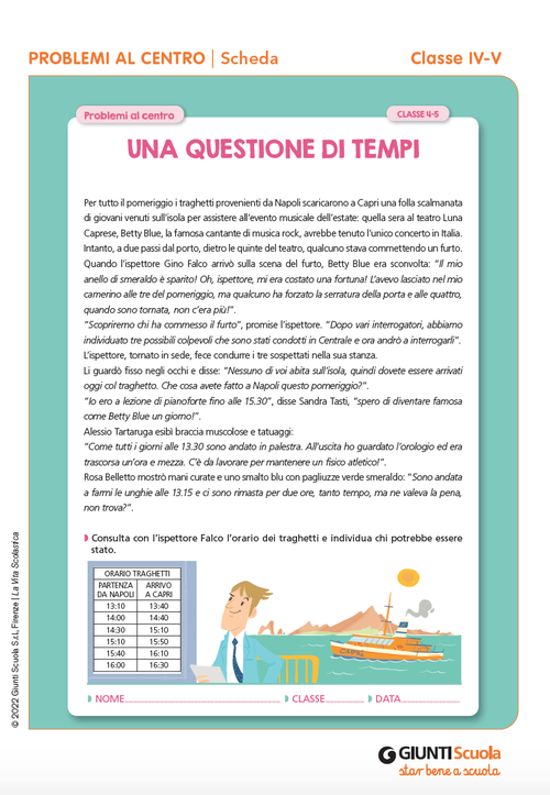 Una questione di tempi | Giunti Scuola Una questione di tempi | Giunti Scuola