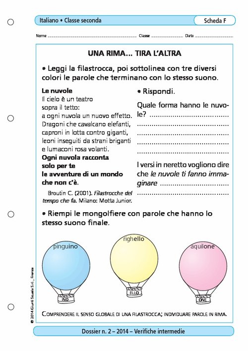Una rima... tira l'altra | Giunti Scuola Una rima... tira l'altra | Giunti Scuola