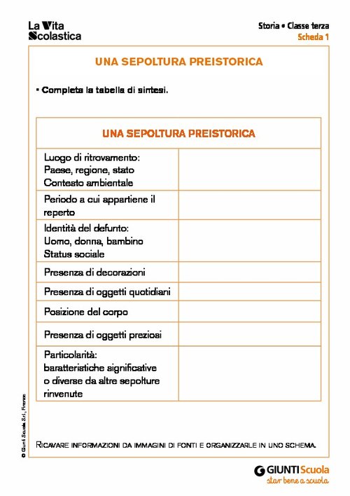 Una sepoltura preistorica | Giunti Scuola Una sepoltura preistorica | Giunti Scuola