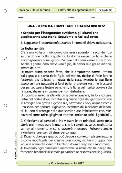 Una storia da completare o da riscrivere/2 | Giunti Scuola Una storia da completare o da riscrivere/2 | Giunti Scuola