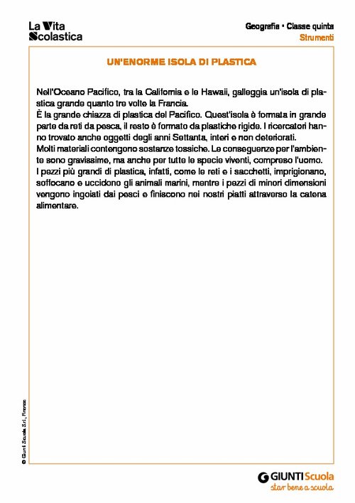 Un'enorme isola di plastica | Giunti Scuola Un'enorme isola di plastica | Giunti Scuola
