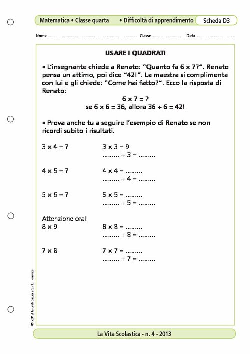 Usare i quadrati | Giunti Scuola Usare i quadrati | Giunti Scuola