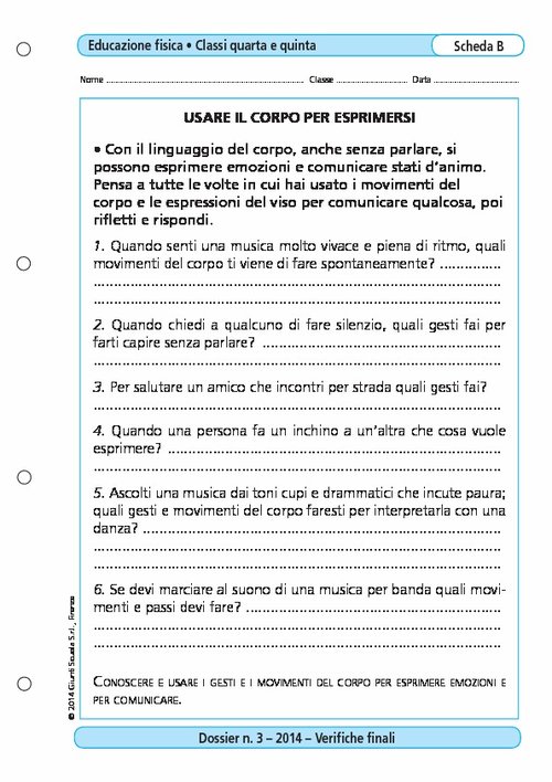 Usare il corpo per esprimersi | Giunti Scuola