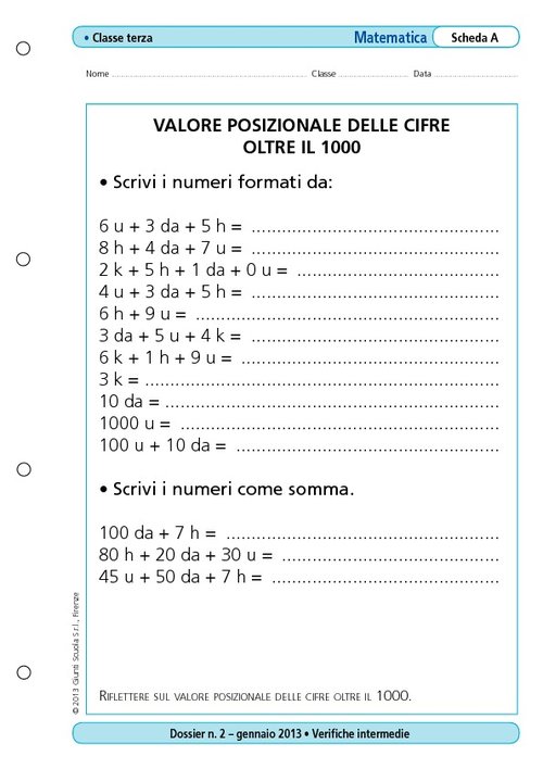 Valore posizionale delle cifre oltre il 1000 | Giunti Scuola Valore posizionale delle cifre oltre il 1000 | Giunti Scuola