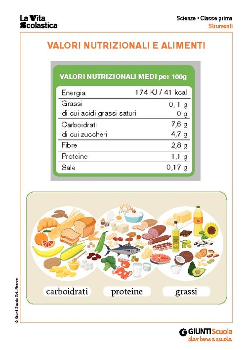 Valori nutrizionali e alimenti | Giunti Scuola Valori nutrizionali e alimenti | Giunti Scuola