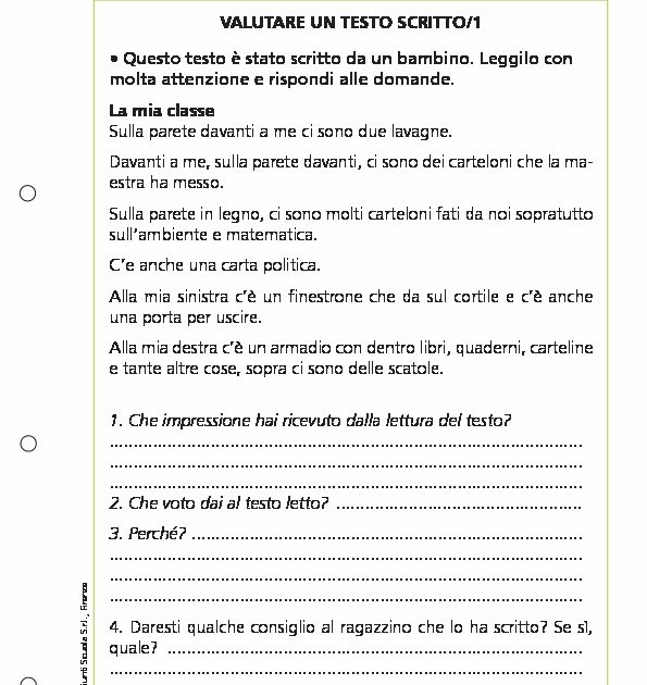 Parole Con Cui Inizia Un Testo Scritto Valutare un testo scritto/1 | Giunti Scuola