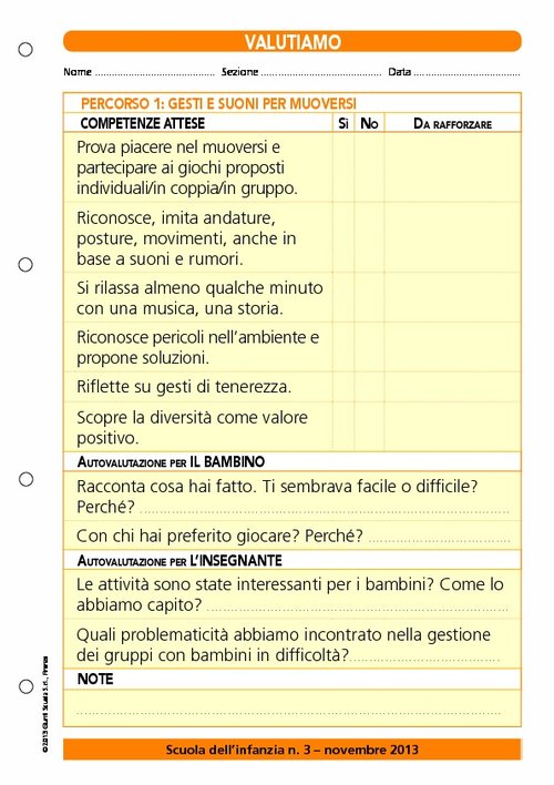 Valutiamo? Percorso 1: gesti e suoni per muoversi | Giunti Scuola