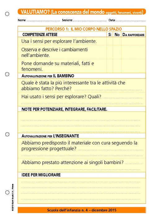 Valutiamo? Percorso 1: il mio corpo nello spazio | Giunti Scuola Valutiamo? Percorso 1: il mio corpo nello spazio | Giunti Scuola