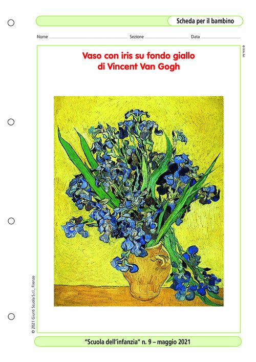 "Vaso con iris su fondo giallo" di Vincent Van Gogh | Giunti Scuola "Vaso con iris su fondo giallo" di Vincent Van Gogh | Giunti Scuola