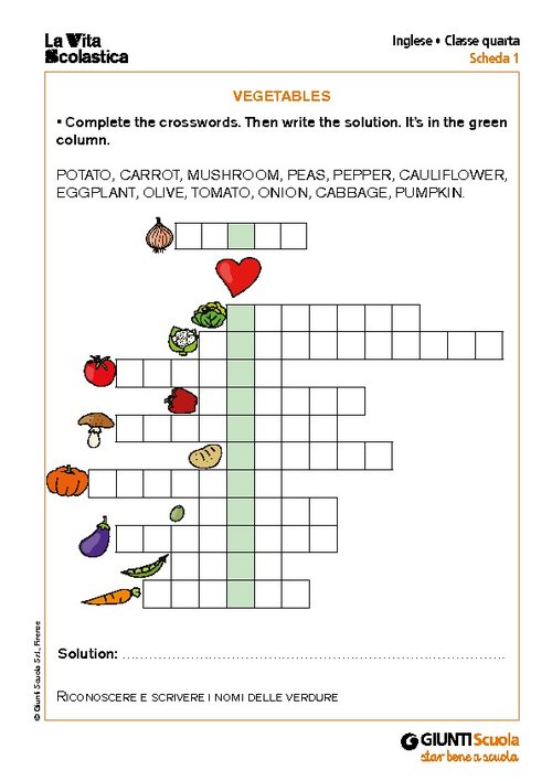 Vegetables | Giunti Scuola Vegetables | Giunti Scuola