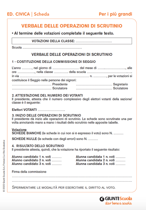 Verbale delle operazioni di scrutinio | Giunti Scuola