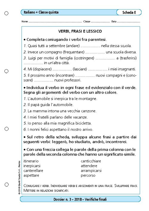 Verbi, frasi e lessico | Giunti Scuola Verbi, frasi e lessico | Giunti Scuola