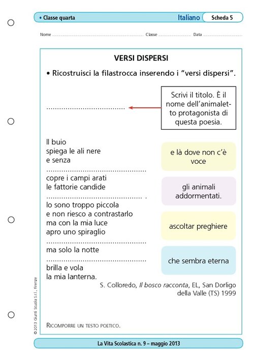 Versi dispersi | Giunti Scuola Versi dispersi | Giunti Scuola