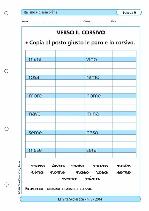 Verso il corsivo | Giunti Scuola Verso il corsivo | Giunti Scuola