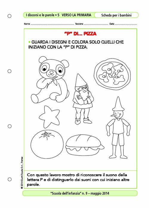 Verso la scuola primaria – "P" di... pizza | Giunti Scuola Verso la scuola primaria – "P" di... pizza | Giunti Scuola
