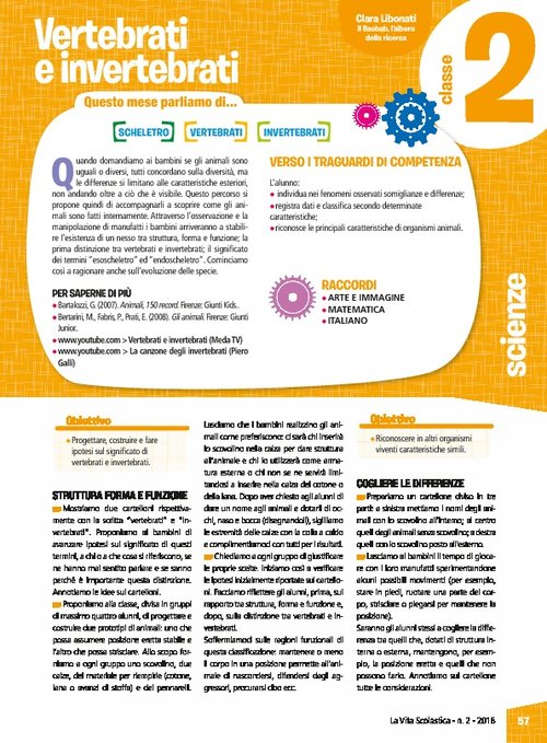 Vertebrati e invertebrati | Giunti Scuola