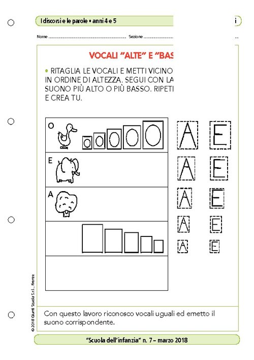 Vocali "alte" e "basse" | Giunti Scuola Vocali "alte" e "basse" | Giunti Scuola