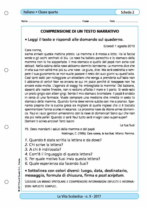 VS9_2017_ITA_4_scheda2.pdf | Giunti Scuola