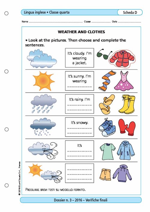 Weather and clothes | Giunti Scuola Weather and clothes | Giunti Scuola