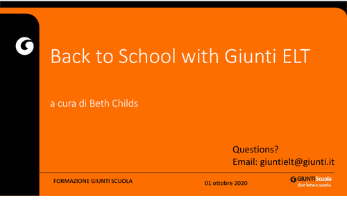 Webinar | Back to School with Beth Childs | Giunti Scuola