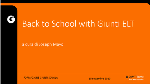 Webinar | Back to School with Giunti ELT | Giunti Scuola