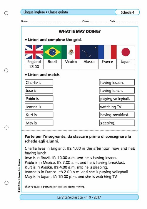 What is May doing? | Giunti Scuola What is May doing? | Giunti Scuola