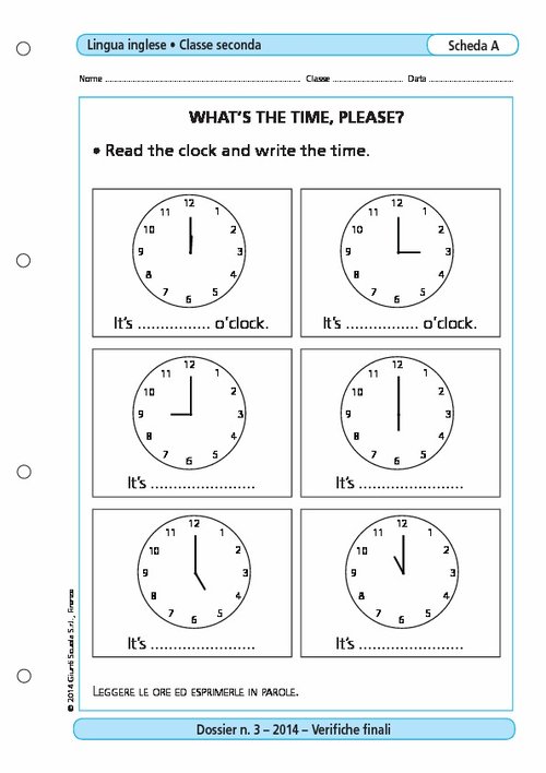 What's the time, please? | Giunti Scuola