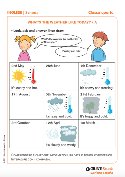 What’s the weather like today? | Giunti Scuola What’s the weather like today? | Giunti Scuola
