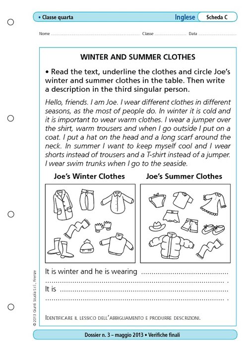 Winter and summer clothes | Giunti Scuola