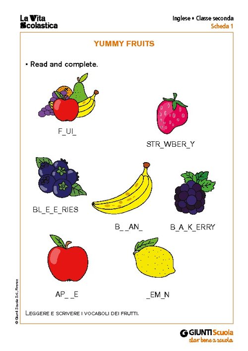 Yummy fruits | Giunti Scuola Yummy fruits | Giunti Scuola